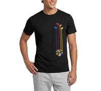 Magic Rubik's Cube Colourful Paint Buckets Men's T-Shirt Black