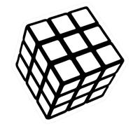 Magic Rubik's Cube Glow in The Dark Sticker Size S (10 x 10 cm)