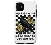Magic Runs In My Veins Raven Wildflowers Gothic Case for iPhone 11