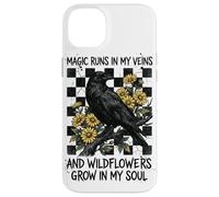 Magic Runs In My Veins Raven Wildflowers Gothic Case for iPhone 14 Plus