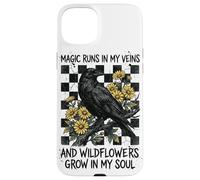 Magic Runs In My Veins Raven Wildflowers Gothic Case for iPhone 15 Plus