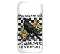 Magic Runs In My Veins Raven Wildflowers Gothic Case for iPhone 17 Pro Max