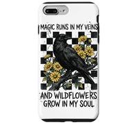 Magic Runs In My Veins Raven Wildflowers Gothic Case for iPhone 7 Plus/8 Plus