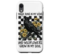 Magic Runs In My Veins Raven Wildflowers Gothic Case for iPhone XR