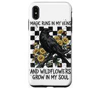Magic Runs In My Veins Raven Wildflowers Gothic Case for iPhone XS Max