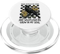 Magic Runs In My Veins Raven Wildflowers Gothic PopSockets PopGrip for MagSafe