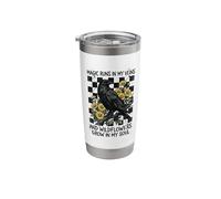 Magic Runs in My Veins Raven Wildflowers Gothic Stainless Steel Insulated Tumbler