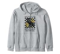 Magic Runs In My Veins Raven Wildflowers Gothic Zip Hoodie
