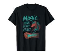 Magic Runs in My Veins Unicorn Glow Design T-Shirt