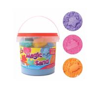 Magic Sand 1kg Play Tub Set Sand 6 Moulds Kinetic Squeeze Sand