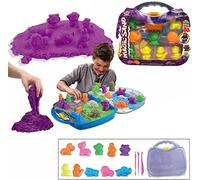 Magic Sand Glow Sea Animal Themed 28 PCS Play Sand Kit 1000gm Glow Sand, 20 Animal Moulds, 3 Tools, LED Light Sandbox Glow In The Dark Arts And Crafts Kit For Kids Ages 3 Years+