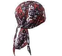 Magic Scarves Red Cycling Pirate Bandana Skull Cap Hat Sweat Wicking Beanie Sun UV Protection Quickly Dry Under Helmet Headwrap Headscarf for Men Women Outdoor Sports