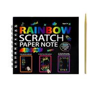 Magic Scratch Off Notebook - Pad, Creative Journaling Supplies, Stress Relief Sketchbook | Cute Class Playroom Party Birthday Christmas Travel Activity For Kids Boys Girl