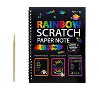 Magic Scratch Off Notebook - Pad, Creative Journaling Supplies, Stress Relief Sketchbook | Cute Class Playroom Party Birthday Christmas Travel Activity For Kids Boys Girl