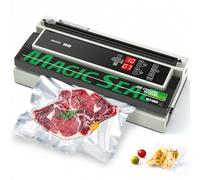 MAGIC SEAL 16'' Commercial Vacuum Sealer Machine, Meat Sealer Vacuum Packing Machine with Double Pump and Auto Cooling System, Sealing and Vacuum Time Control, Compatible with Mylar Bags