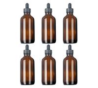 Magic Season Boston Round Glass Bottles (Amber / 120ml with Droppers/Pack of 6)