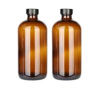 Magic Season Boston Round Glass Bottles (Amber / 480 ml Caps / 2 Pcs)