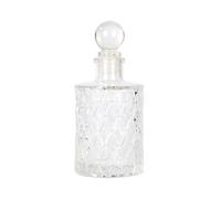 Magic Season Decorative Glass Bottle - 5 fl oz. Rhombus Pattern Round Bottle (1 Set w/Glass Stopper)