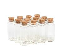 Magic Season Decorative Glass Bottles (12 Pcs w/Cork Stopper 1 oz/1.2" D/3" H)