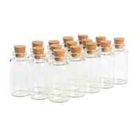 Magic Season Decorative Glass Bottles (15 Pcs w/Cork Stopper 0.66 oz/1.1" D/2.6" H)