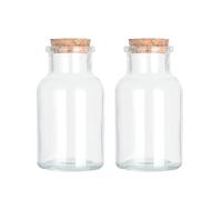 Magic Season Decorative Glass Bottles - 150 ml Round Bottles (Wide Mouth Round Bottles/ 2 Pcs)