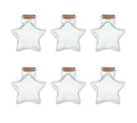 Magic Season Decorative Glass Bottles with Cork Stoppers (10 fl oz. Five-Pointed Star Bottles / 6 Pcs)