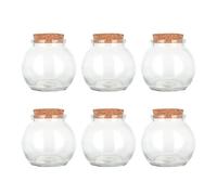 Magic Season Decorative Glass Bottles with Cork Stoppers (100 ml Spherical Bottles / 6 Pcs)