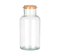 Magic Season Decorative Glass Bottles with Cork Stoppers (16.9 fl oz. Wide Mouth Round Bottles / 1 Pcs)
