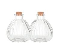 Magic Season Decorative Glass Bottles with Cork Stoppers (240 ml Pumpkin Bottles / 2 Pcs)