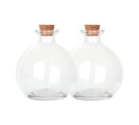 Magic Season Decorative Glass Bottles with Cork Stoppers - 260 ml Potion Bottles (2 Pcs)