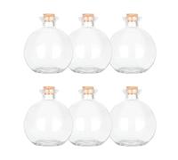 Magic Season Decorative Glass Bottles with Cork Stoppers - 260 ml Potion Bottles (6 Pcs)
