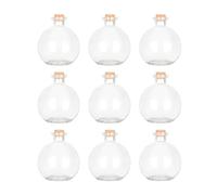 Magic Season Decorative Glass Bottles with Cork Stoppers - 260 ml Potion Bottles (9 Pcs)