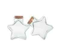 Magic Season Decorative Glass Bottles with Cork Stoppers (296 ml Five-Pointed Star Bottles / 2 Pcs)