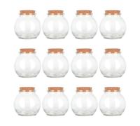 Magic Season Decorative Glass Bottles with Cork Stoppers (3.3 fl oz. Spherical Bottles / 12 Pcs)