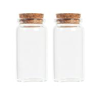 Magic Season Decorative Round Glass Bottles with Cork Stoppers (2 Pcs / 100 ml)