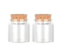 Magic Season Decorative Round Glass Bottles with Cork Stoppers (2 Pcs / 50 ml)