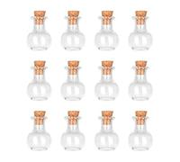 Magic Season Tiny Decorative Glass Bottles 12 Pcs (Tiny Flat-Bottomed Potion Bottles)