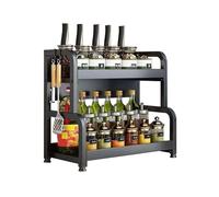 MAGIC SELECT , 2-Tier Kitchen Spice Rack, Condiment Rack for Storage of Jars, Herbs and Tableware for the Pantry, Carbon Steel.