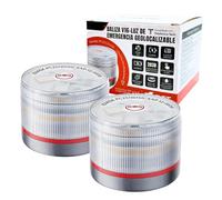MAGIC SELECT 2x Emergency Light V16 DGT 3.0 Approved with Geolocation for Road Signaling, Car and Motorcycle, 360º Orange Flashing Light, Magnetic Base, Includes 1 9V Battery