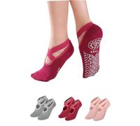 MAGIC SELECT 3 Pairs Non-Slip Yoga Socks - Pilates Dance Fitness Sports Socks with Silicone Sole - Prevents Injuries and Blisters - One Size (35-40) - - One size