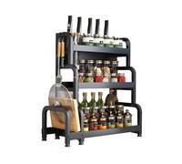MAGIC SELECT , 3-Tier Kitchen Spice Rack, Condiment Rack for Storage of Jars, Herbs and Tableware for the Pantry, Carbon Steel.