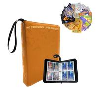 MAGIC SELECT Album for 400 Cards with 100 Cards Included (40 Metallic Colored PVC Cards and 60 Random Cards). Collectible Trading Card Case Made of Leatherette with Zipper Closure.