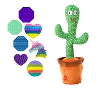 MAGIC SELECT Dancing Cactus + Sensory Toy Gift, Talking Plush, Toy That Dances and Repeats Your Voice, with 120 Songs, Gifts for Kids