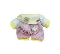MAGIC SELECT Doll Clothes Compatible with 17cm Plush. Clothing and Accessories Set: Pink Overalls and Yellow Bandana (Plush not Included).