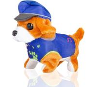 MAGIC SELECT Electronic Toy Dog that Barks and Walks. Police Dog with Blue Suit. Electric Pet for Children. Gift for Children. Battery-Powered Dog that Walks.