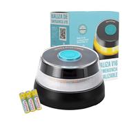 MAGIC SELECT Emergency Light V16 DGT 3.0 Approved with Geolocation for Road Signaling, Car and Motorcycle, 360º Orange Flashing Light, Magnetic Base, Includes 3 AA Batteries