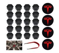 Magic Select Hub Caps and Wheel Nut Caps Set, Compatible with Tesla Model 3 Car (4 Hub Caps + 20 Wheel Nut Caps)