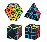 MAGIC SELECT Magic Cube Pyraminx, Skewb, Megamynx, Square, Pack Meilong Moyu Cubing Classroom Non-Slip Carbon Fiber with Faster Spin, Easy and Smooth, 3D Puzzle, Beginners and Professionals