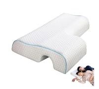 MAGIC SELECT Memory Foam Couple's Pillow. Ergonomic Side Sleeper Pillow with Armhole at the Left Side. Washable Polyester Cover. Support for Neck and Arm. To Sleep Alone or as a Couple.
