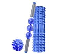 MAGIC SELECT Muscle Roller, 45cm Blue Foam Roller for Muscle Therapy and Massage, 3 IN 1: Roller, Bar and Ball for Yoga, Pilates and Sports, Soft EVA Foam, Muscle Tension Relief & Injury Prevention